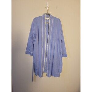 Eileen West Blue Cotton Robe Sz M